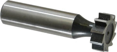 Interstate - 3/4" Diam x 1/4" Face Width, High Speed Steel, 10 Teeth, Shank Connection Woodruff Keyseat Cutter - Uncoated, 2-1/4" OAL x 1/2" Shank, Straight Teeth, ANSI 806, Old Standard 91 - Americas Industrial Supply