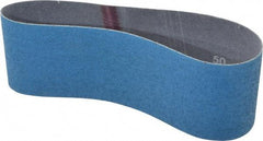 Norton - 3" Wide x 21" OAL, 50 Grit, Zirconia Alumina Abrasive Belt - Zirconia Alumina, Coarse, Coated, Y Weighted Cloth Backing, Series 3X - Americas Industrial Supply