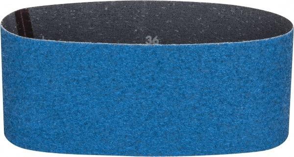 Norton - 4" Wide x 24" OAL, 36 Grit, Zirconia Alumina Abrasive Belt - Zirconia Alumina, Very Coarse, Coated, Y Weighted Cloth Backing, Series 3X - Americas Industrial Supply