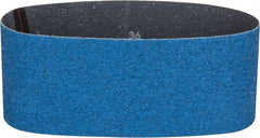 Norton - 4" Wide x 24" OAL, 36 Grit, Zirconia Alumina Abrasive Belt - Zirconia Alumina, Very Coarse, Coated, Y Weighted Cloth Backing, Series 3X - Americas Industrial Supply