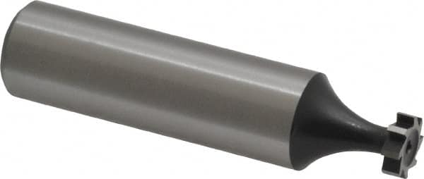 Interstate - 5/16" Diam x 3/32" Face Width, High Speed Steel, 6 Teeth, Shank Connection Woodruff Keyseat Cutter - Uncoated, 2-3/32" OAL x 1/2" Shank, Straight Teeth, ANSI 302-1/2, Old Standard 207 - Americas Industrial Supply
