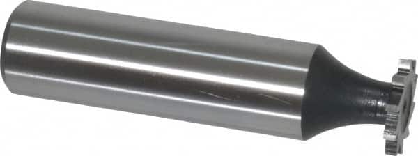 Interstate - 1/2" Diam x 1/16" Face Width, Cobalt, 10 Teeth, Shank Connection Woodruff Keyseat Cutter - Uncoated, 2-1/16" OAL x 1/2" Shank, Straight Teeth, ANSI 204, Old Standard 1 - Americas Industrial Supply
