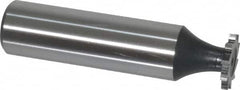 Interstate - 1/2" Diam x 1/16" Face Width, Cobalt, 10 Teeth, Shank Connection Woodruff Keyseat Cutter - Uncoated, 2-1/16" OAL x 1/2" Shank, Straight Teeth, ANSI 204, Old Standard 1 - Americas Industrial Supply
