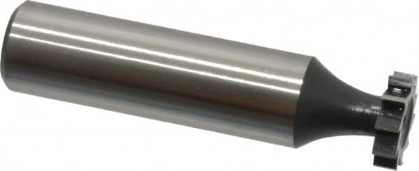 Interstate - 1/2" Diam x 1/8" Face Width, Cobalt, 10 Teeth, Shank Connection Woodruff Keyseat Cutter - Uncoated, 2-1/8" OAL x 1/2" Shank, Straight Teeth, ANSI 404, Old Standard 3 - Americas Industrial Supply