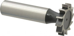 Interstate - 1" Diam x 3/16" Face Width, Cobalt, 12 Teeth, Shank Connection Woodruff Keyseat Cutter - Uncoated, 2-3/16" OAL x 1/2" Shank, Straight Teeth, ANSI 608, Old Standard 13 - Americas Industrial Supply
