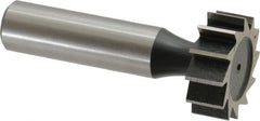 Interstate - 1" Diam x 3/8" Face Width, Cobalt, 12 Teeth, Shank Connection Woodruff Keyseat Cutter - Uncoated, 2-3/8" OAL x 1/2" Shank, Straight Teeth, ANSI 1208, Old Standard 152 - Americas Industrial Supply