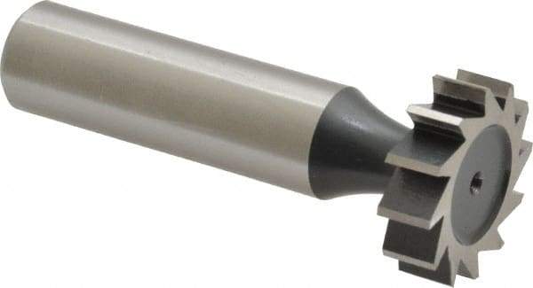 Interstate - 7/8" Diam x 1/4" Face Width, Cobalt, 10 Teeth, Shank Connection Woodruff Keyseat Cutter - Uncoated, 2-1/4" OAL x 1/2" Shank, Straight Teeth, ANSI 807, Old Standard A - Americas Industrial Supply