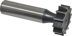 Interstate - 1" Diam x 5/16" Face Width, Cobalt, 12 Teeth, Shank Connection Woodruff Keyseat Cutter - Uncoated, 2-5/16" OAL x 1/2" Shank, Straight Teeth, ANSI 1008, Old Standard B - Americas Industrial Supply