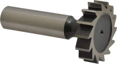 Interstate - 1-1/4" Diam x 5/16" Face Width, Cobalt, 14 Teeth, Shank Connection Woodruff Keyseat Cutter - Uncoated, 2-5/16" OAL x 1/2" Shank, Straight Teeth, ANSI 1010, Old Standard D - Americas Industrial Supply