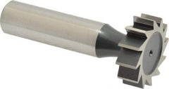 Interstate - 1" Diam x 5/16" Face Width, High Speed Steel, 12 Teeth, Shank Connection Woodruff Keyseat Cutter - Uncoated, 2-5/16" OAL x 1/2" Shank, Straight Teeth, ANSI 1008, Old Standard B - Americas Industrial Supply