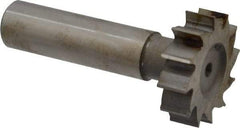 Interstate - 1-1/8" Diam x 5/16" Face Width, High Speed Steel, 12 Teeth, Shank Connection Woodruff Keyseat Cutter - Uncoated, 2-5/16" OAL x 1/2" Shank, Straight Teeth, ANSI 1009, Old Standard C - Americas Industrial Supply