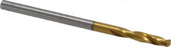 Guhring - #41 130° Parabolic Flute Cobalt Screw Machine Drill Bit - TiN Finish, Right Hand Cut, 14mm Flute Length, 43mm OAL, Standard Point, Straight Shank - Americas Industrial Supply