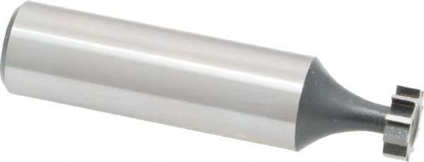 Interstate - 3/8" Diam x 1/8" Face Width, Cobalt, 6 Teeth, Shank Connection Woodruff Keyseat Cutter - Uncoated, 2-1/8" OAL x 1/2" Shank, Straight Teeth, ANSI 403, Old Standard 213 - Americas Industrial Supply