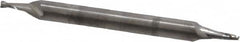 OSG - 3/64", 3/32" LOC, 1/8" Shank Diam, 1-1/2" OAL, 2 Flute, Solid Carbide Square End Mill - Double End, Uncoated, Spiral Flute, 30° Helix, Centercutting, Right Hand Cut, Right Hand Flute, Series 422 - Americas Industrial Supply
