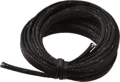 Techflex - Black/White Braided Expandable Cable Sleeve - 10' Coil Length, -103 to 257°F - Americas Industrial Supply