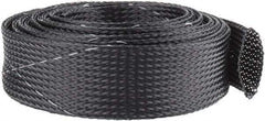 Techflex - Black/White Braided Expandable Cable Sleeve - 10' Coil Length, -103 to 257°F - Americas Industrial Supply