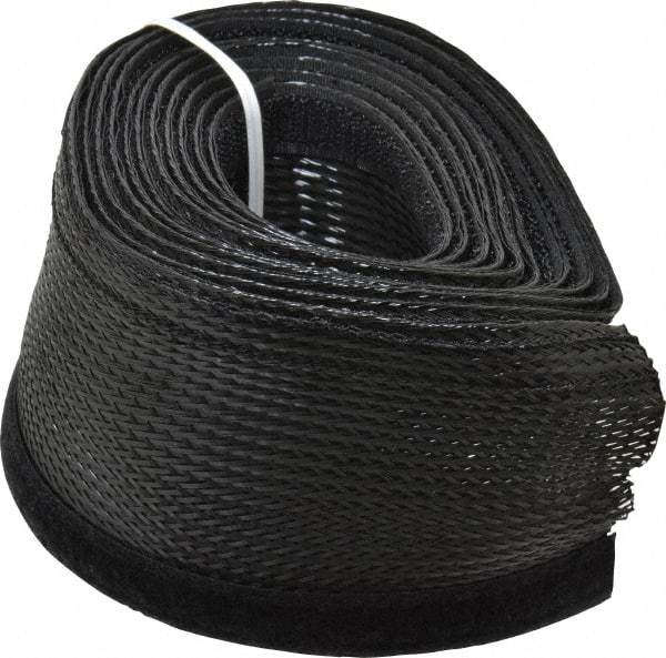 Techflex - Black Braided Cable Sleeve - 10' Coil Length, -103 to 257°F - Americas Industrial Supply