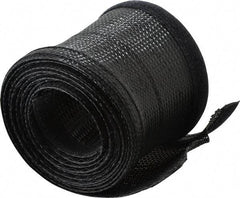 Techflex - Black Braided Cable Sleeve - 10' Coil Length, -103 to 257°F - Americas Industrial Supply