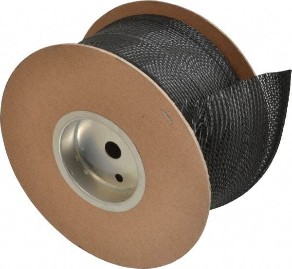 Techflex - Black Braided Cable Sleeve - 25' Coil Length, -103 to 257°F - Americas Industrial Supply