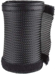 Techflex - Black Braided Cable Sleeve - 3' Coil Length, -103 to 257°F - Americas Industrial Supply