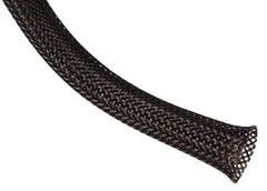 Techflex - Black Braided Expandable Cable Sleeve - 50' Coil Length, -103 to 257°F - Americas Industrial Supply