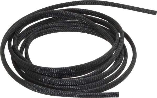 Techflex - Black Braided Expandable Cable Sleeve - 10' Coil Length, -103 to 257°F - Americas Industrial Supply