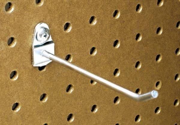 Triton - 3/16" Diam, 4" Long Single Angled End Pegboard Hook - 4-5/8" Projection, 30° Bend, 1/2" Bend Length, Steel - Americas Industrial Supply