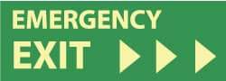 NMC - Emergency Exit, Plastic Exit Sign - 14" Wide x 5" High, Glow-in-the-Dark - Americas Industrial Supply