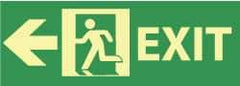 NMC - Exit, Plastic Exit Sign - 14" Wide x 5" High, Glow-in-the-Dark - Americas Industrial Supply