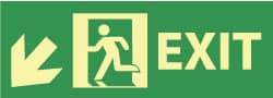 NMC - Exit, Plastic Exit Sign - 14" Wide x 5" High, Glow-in-the-Dark - Americas Industrial Supply
