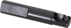 Cutting Tool Technologies - 1/2" Cut Diam, 0.23" Max Depth of Cut, 1/2" Shank Diam, 2.62" OAL, Indexable Square Shoulder Centercutting End Mill - SDEB 21.51 Inserts, Flatted Shank, 90° Lead Angle - Americas Industrial Supply