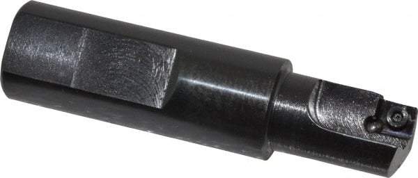 Cutting Tool Technologies - 5/8" Cut Diam, 0.28" Max Depth of Cut, 3/4" Shank Diam, 3" OAL, Indexable Square Shoulder Centercutting End Mill - SDEB 2.522, SDEH 2.522 Inserts, Flatted Shank, 90° Lead Angle - Americas Industrial Supply