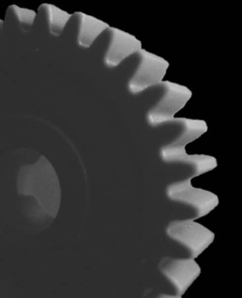 Made in USA - 48 Pitch, 2.083" Pitch Diam, 2.167" OD, 50 Tooth Spur Gear - 1/4" Face Width, 5/16" Bore Diam, 43/64" Hub Diam, 20° Pressure Angle, Acetal - Americas Industrial Supply