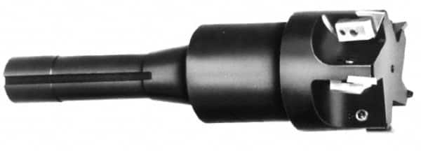 APT - 1-1/4" Cutting Diam, 1-1/4" Max Depth of Cut, Taper Shank Indexable Copy End Mill - 3 Inserts, RPG 42 Insert, EMLR Toolholder - Americas Industrial Supply