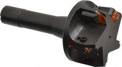 APT - 15° Lead Angle, 3" Max Cut Diam, 3" Min Cut Diam, 0.4063" Max Depth of Cut, Indexable Chamfer and Angle End Mill - 5 Inserts, SPG, SPU Insert Style, 5" OAL, Taper Shank - Americas Industrial Supply