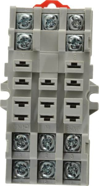 Eaton Cutler-Hammer - 11 Pins, 300 VAC, 15 Amp, Square Relay Socket - DIN Rail Mount, Panel Mount, Screw Clamp Terminal - Americas Industrial Supply