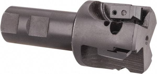 APT - 1-3/4" Cut Diam, 0.65" Max Depth of Cut, 1" Shank Diam, 3-7/8" OAL, Indexable Square Shoulder End Mill - TPC 32..., TPG 32., TPU 32. Inserts, Weldon Shank, 90° Lead Angle, Series Tri-Dex - Americas Industrial Supply