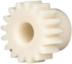 Made in USA - 24 Pitch, 0.709" Pitch Diam, 0.791" OD, 17 Tooth Spur Gear - 1/4" Face Width, 3/16" Bore Diam, 35/64" Hub Diam, 20° Pressure Angle, Acetal - Americas Industrial Supply