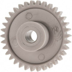 Made in USA - 24 Pitch, 1.416" Pitch Diam, 1-1/2" OD, 34 Tooth Spur Gear - 1/4" Face Width, 1/4" Bore Diam, 39/64" Hub Diam, 20° Pressure Angle, Acetal - Americas Industrial Supply