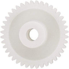 Made in USA - 48 Pitch, 1.666" Pitch Diam, 1-3/4" OD, 40 Tooth Spur Gear - 1/4" Face Width, 5/16" Bore Diam, 43/64" Hub Diam, 20° Pressure Angle, Acetal - Americas Industrial Supply