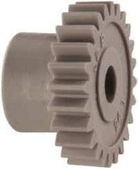 Made in USA - 32 Pitch, 3/4" Pitch Diam, 13/16" OD, 24 Tooth Spur Gear - 3/16" Face Width, 3/16" Bore Diam, 1/2" Hub Diam, 20° Pressure Angle, Acetal - Americas Industrial Supply