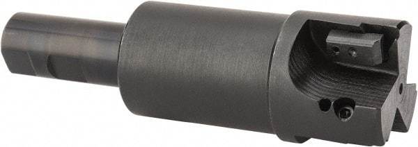 APT - 2" Cut Diam, 0.65" Max Depth of Cut, 1" Shank Diam, 6-1/4" OAL, Indexable Square Shoulder End Mill - TPC 32..., TPG 32., TPU 32. Inserts, Weldon Shank, 90° Lead Angle, Series Tri-Dex - Americas Industrial Supply