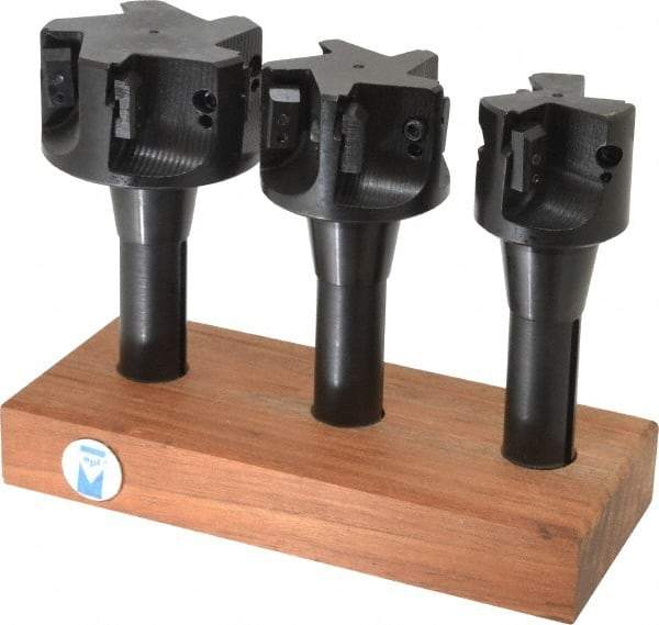 APT - 2 to 3" Cutting Diam, R8 Shank, Indexable Tridex End Mill Set - EM Carbide Toolholder, Series Tri-Dex - Americas Industrial Supply