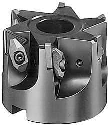 APT - 8 Inserts, 6" Cut Diam, 2" Arbor Diam, 2-3/4" Max Depth of Cut, Indexable Square-Shoulder Face Mill - 0/90° Lead Angle, 2-3/4" High, TNMG 43. Insert Compatibility, Series DM - Americas Industrial Supply