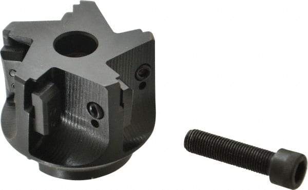 APT - 5 Inserts, 2-1/2" Cut Diam, 3/4" Arbor Diam, 2" Max Depth of Cut, Indexable Square-Shoulder Face Mill - 0/90° Lead Angle, 2" High, TPC 32..., TPG 32., TPU 32. Insert Compatibility, Series EMS - Americas Industrial Supply