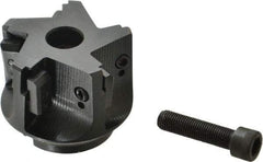 APT - 5 Inserts, 2-1/2" Cut Diam, 3/4" Arbor Diam, 2" Max Depth of Cut, Indexable Square-Shoulder Face Mill - 0/90° Lead Angle, 2" High, TPC 32..., TPG 32., TPU 32. Insert Compatibility, Series EMS - Americas Industrial Supply