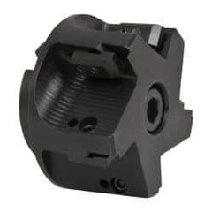 APT - 5 Inserts, 3" Cut Diam, 1" Arbor Diam, 2" Max Depth of Cut, Indexable Square-Shoulder Face Mill - 0/90° Lead Angle, 2" High, TPC 32..., TPG 32., TPU 32. Insert Compatibility, Series EMS - Americas Industrial Supply