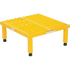 Vestil - 9" High x 24" Wide x 24" Deep, Yellow Step Stand - Steel, 500 Lb Capacity - Americas Industrial Supply