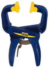 Irwin - 1-1/2" Jaw Opening Capacity, 1-1/2" Throat Depth, Spring Clamp - 60 Lb Clamping Pressure, 4" OAL - Americas Industrial Supply