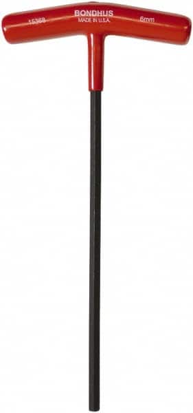 Bondhus - 6mm Hex, T-Handle Cushion Grip, Hex Key - 229mm OAL, Metric System of Measurement - Americas Industrial Supply